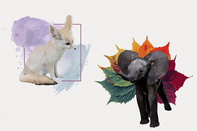 1040+ Amazing Watercolor Illustrations Bundle - Artixty