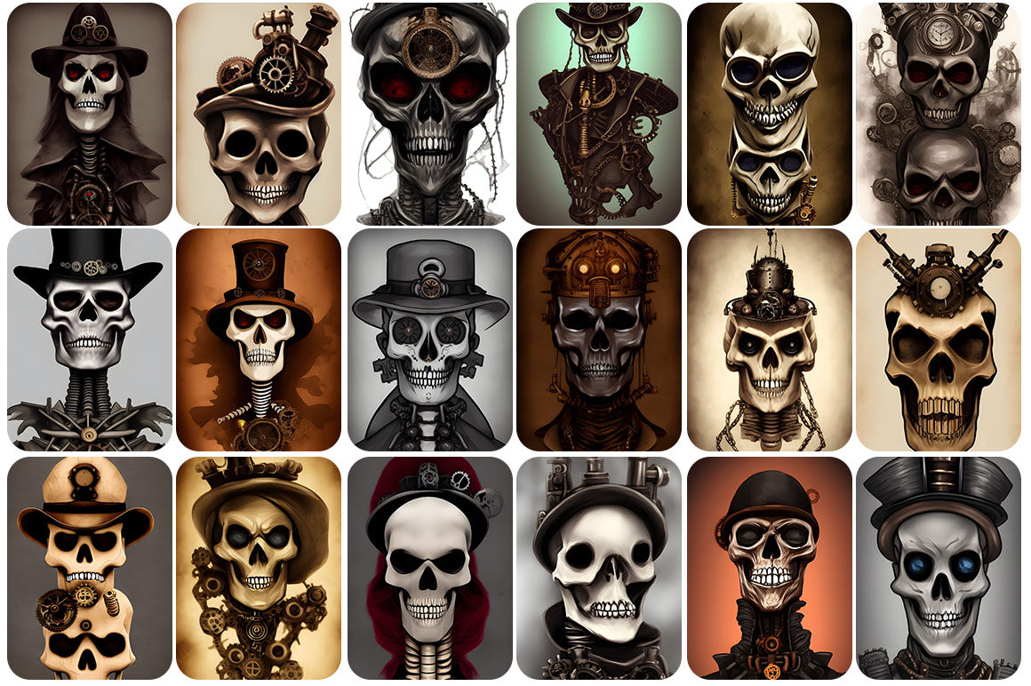 100+ Steampunk Characters With Skulls Images - Artixty