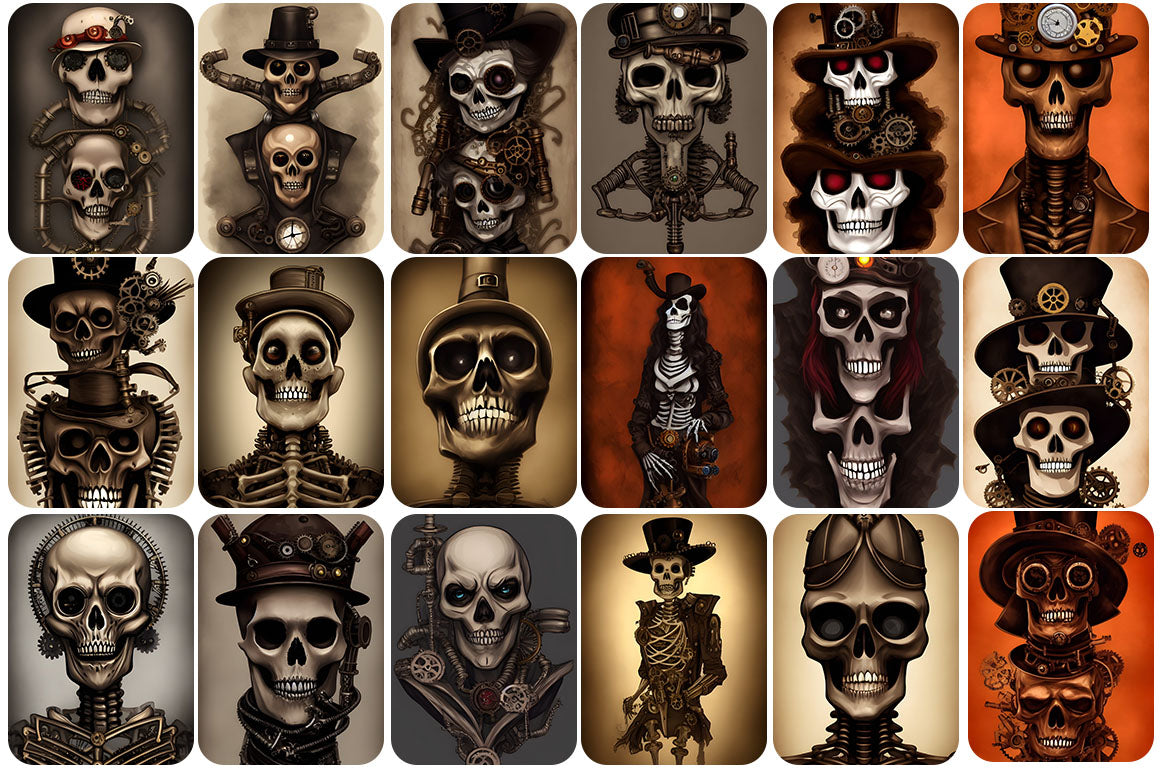 100+ Steampunk Characters With Skulls Images - Artixty