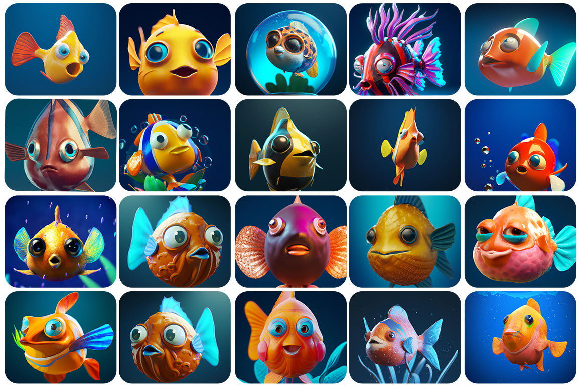 130+ Cute Fish Images Bundle - Artixty
