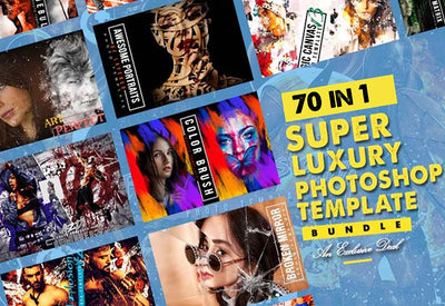 70-In-1 Super Luxury Photoshop Template Bundle - Artixty