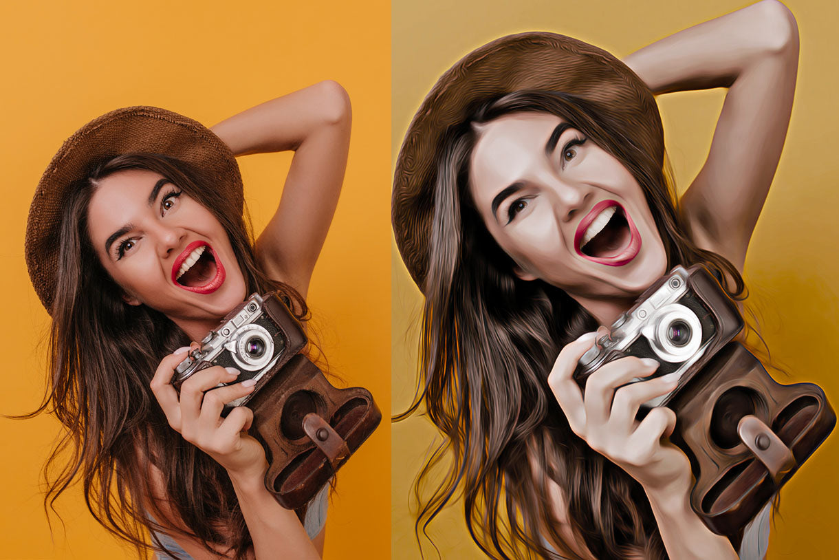 Digital Oil Painting Photoshop Actions Bundle