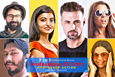 Digital Oil Painting Photoshop Actions Bundle