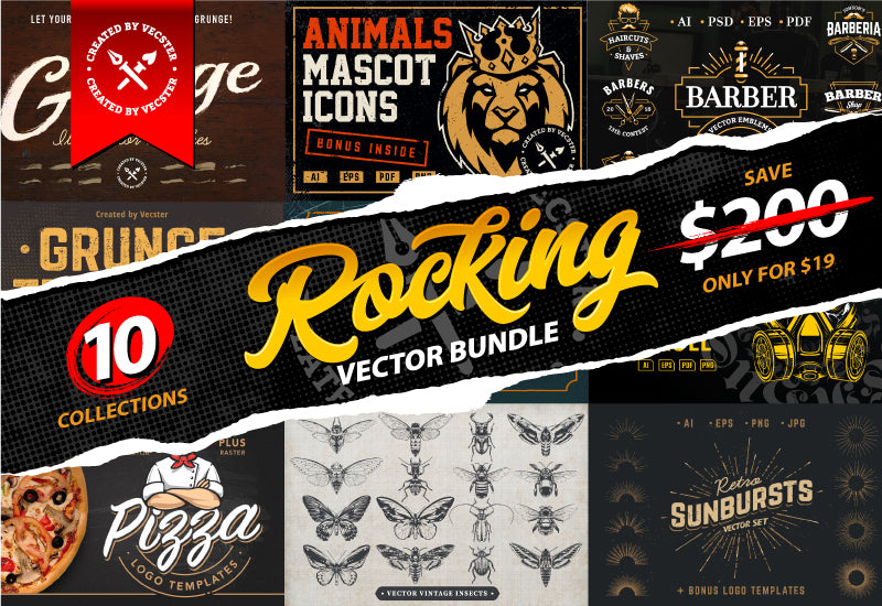 The Rocking Vector Bundle - 400+ Design Resources-Graphics-Artixty