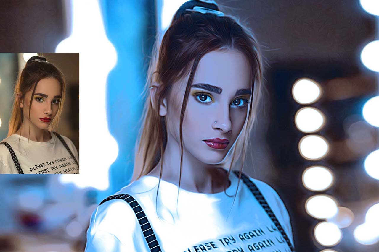 Digital Oil Painting Photoshop Actions Bundle