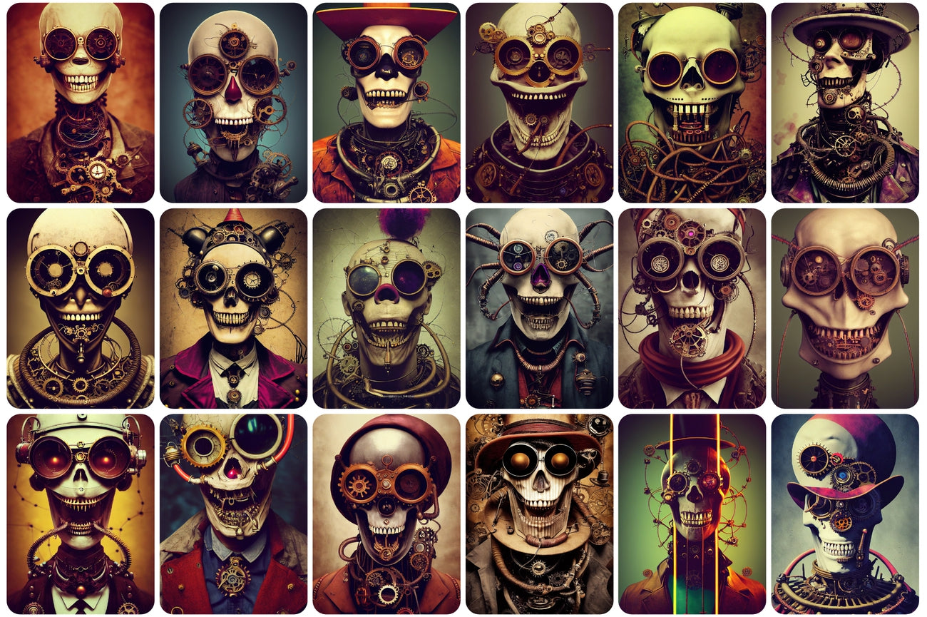 200+ Steampunk Characters Bundle - Artixty