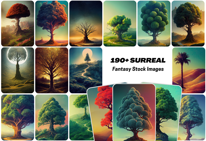 190 Surreal Trees Stock Photos Bundle - Artixty