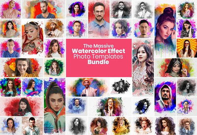 The Massive Watercolor Effect Photo Templates Bundle - Artixty