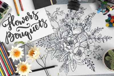 The Large Vector Flowers Bundle - 400+ Design Elements - Artixty