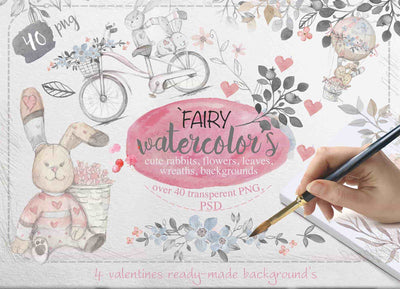 17000+ Exquisite Watercolor Design Library-Graphics-Artixty