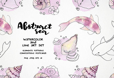 6000+ Watercolor And Line Art Bundle - Artixty