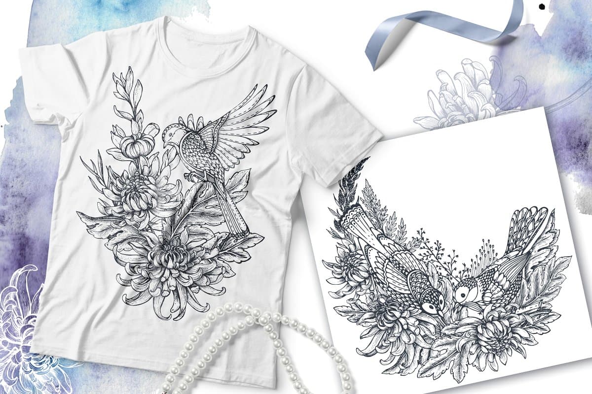 The Large Vector Flowers Bundle - 400+ Design Elements - Artixty