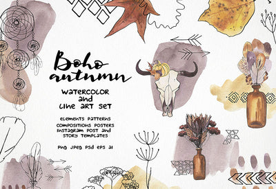 6000+ Watercolor And Line Art Bundle - Artixty