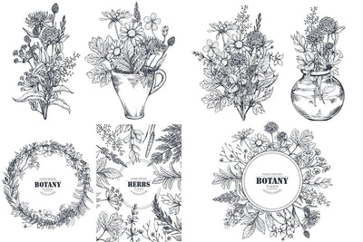 The Large Vector Flowers Bundle - 400+ Design Elements - Artixty