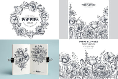 The Large Vector Flowers Bundle - 400+ Design Elements - Artixty