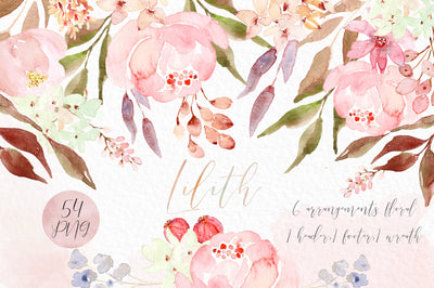 70-In-1 Mega Watercolor Graphics Bundle - Artixty