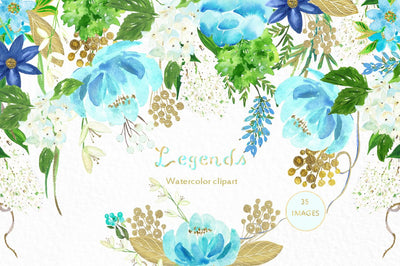 70-In-1 Mega Watercolor Graphics Bundle - Artixty