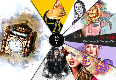 The Mega Bundle Of 16 Stylish Photoshop Actions - Artixty