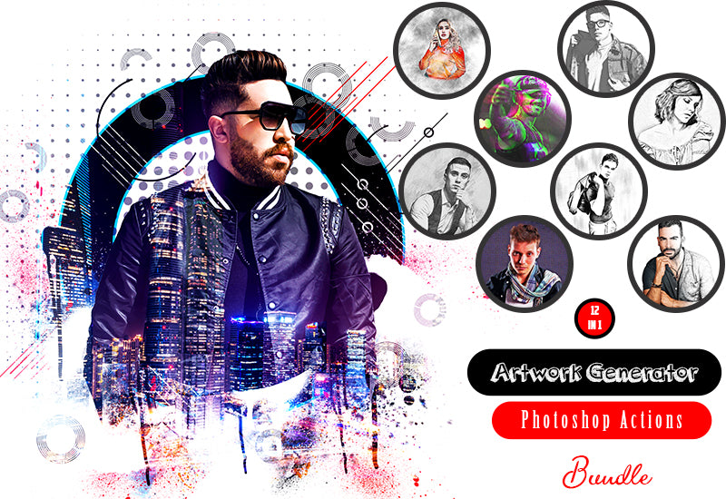 Artwork Generator Photoshop Actions Bundle - Artixty