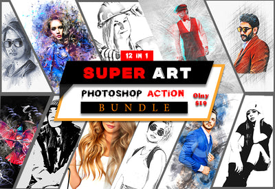 12-In-1 Super Art Photoshop Actions Bundle - Artixty