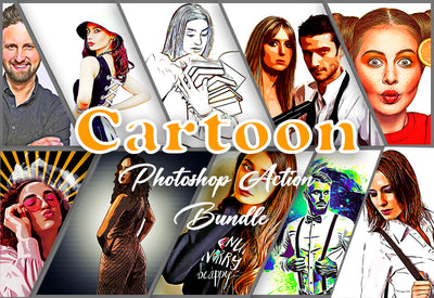 11-In-1 Cartoon Photoshop Actions Bundle - Artixty