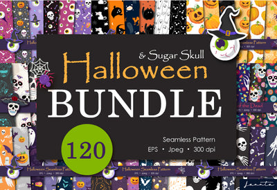 120 Halloween Seamless Patterns Bundle-Graphics-Artixty