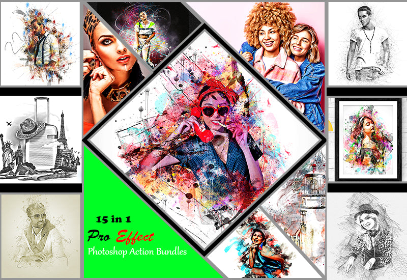 Pro Effect Photoshop Actions Bundle - Artixty