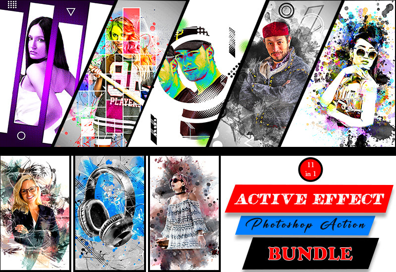 11-In-1 Active Effect Photoshop Actions Bundle - Artixty