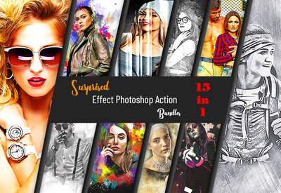 The Surprised Effect Photoshop Actions Bundle - Artixty