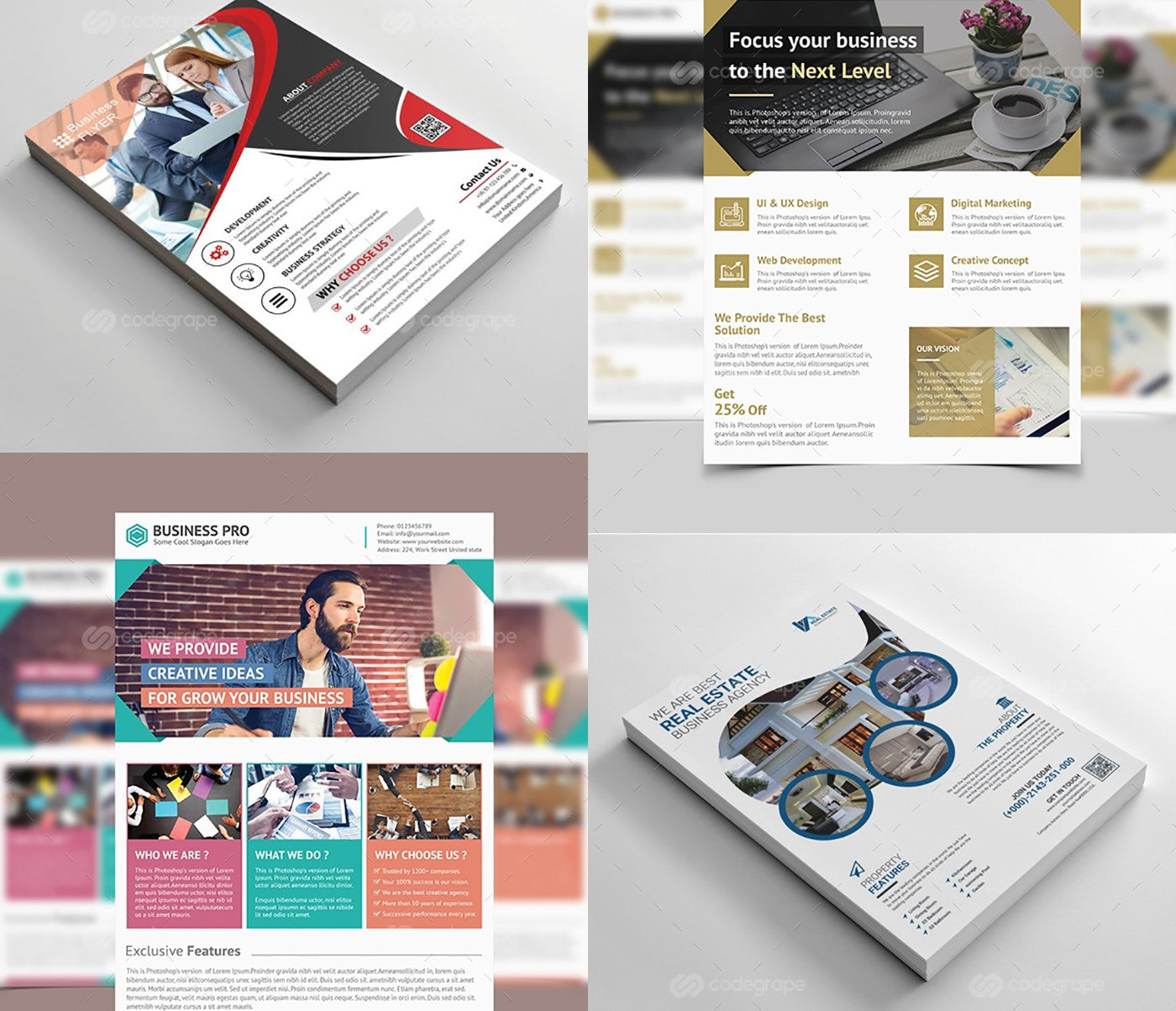 200 Upscale Corporate Flyer Templates Bundle-Templates-Artixty