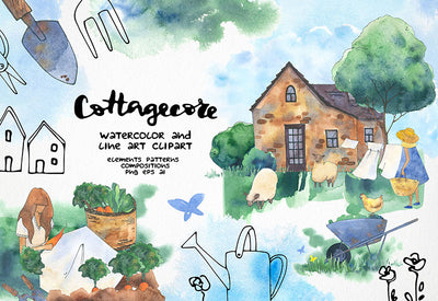 6000+ Watercolor And Line Art Bundle - Artixty