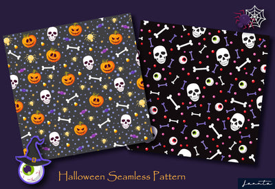 120 Halloween Seamless Patterns Bundle-Graphics-Artixty