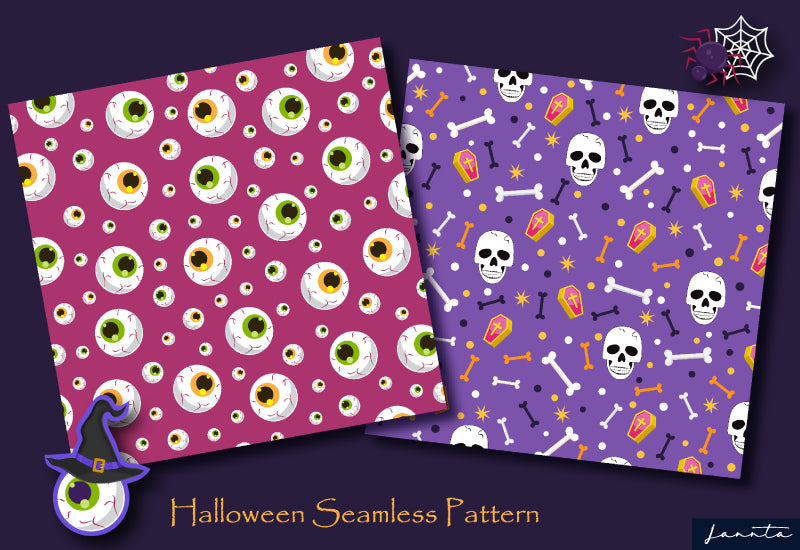 120 Halloween Seamless Patterns Bundle-Graphics-Artixty