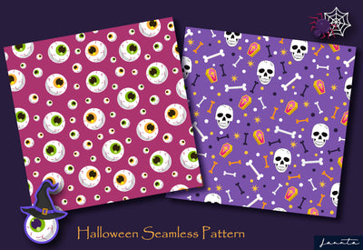 120 Halloween Seamless Patterns Bundle-Graphics-Artixty