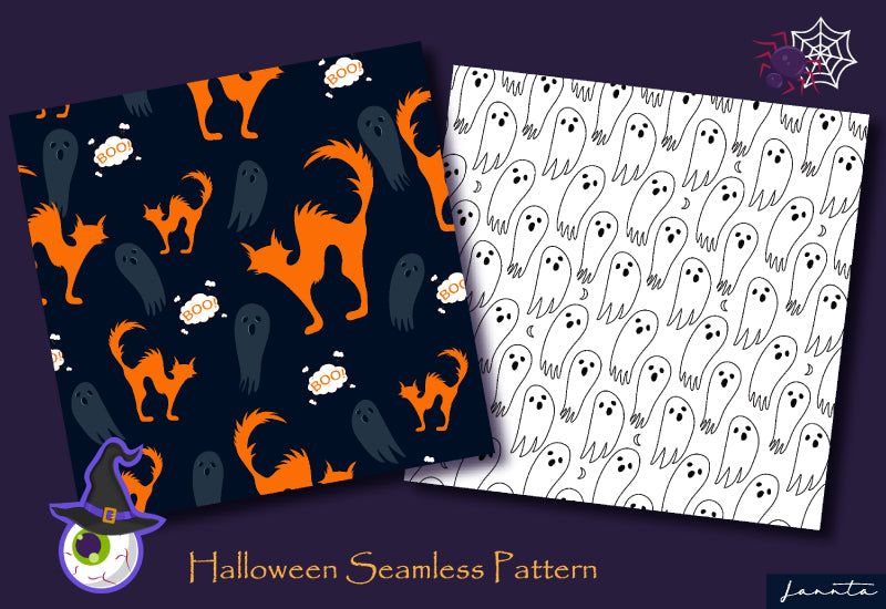 120 Halloween Seamless Patterns Bundle-Graphics-Artixty