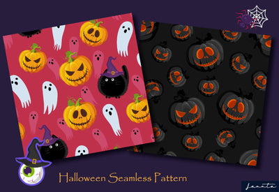 120 Halloween Seamless Patterns Bundle-Graphics-Artixty