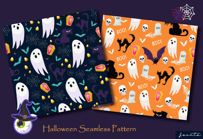 120 Halloween Seamless Patterns Bundle-Graphics-Artixty