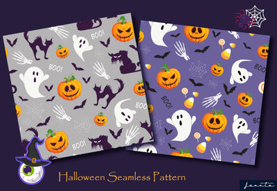 120 Halloween Seamless Patterns Bundle-Graphics-Artixty