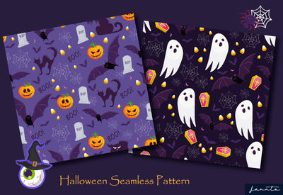 120 Halloween Seamless Patterns Bundle-Graphics-Artixty