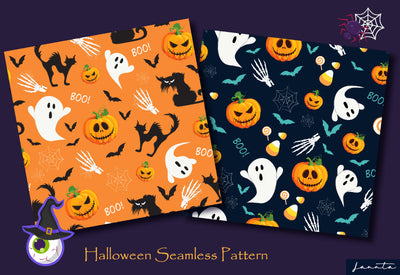 120 Halloween Seamless Patterns Bundle-Graphics-Artixty