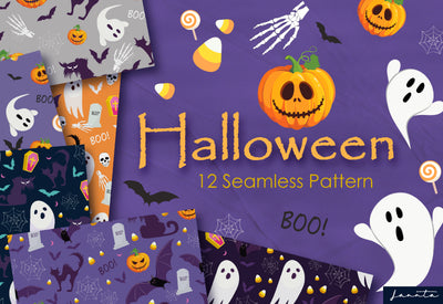 120 Halloween Seamless Patterns Bundle-Graphics-Artixty