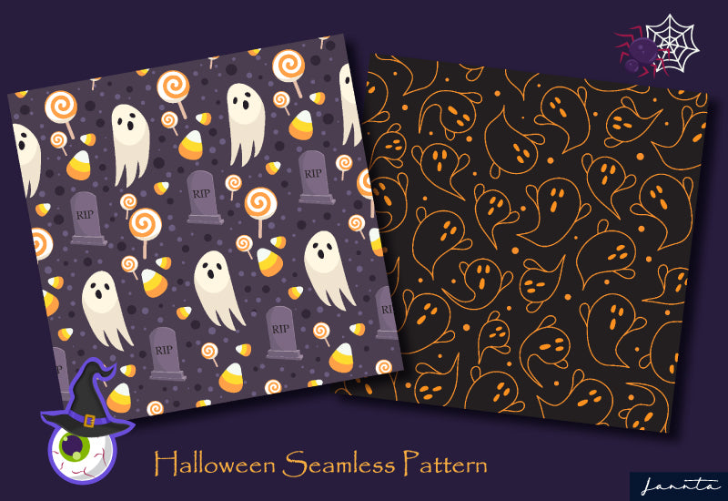 120 Halloween Seamless Patterns Bundle-Graphics-Artixty