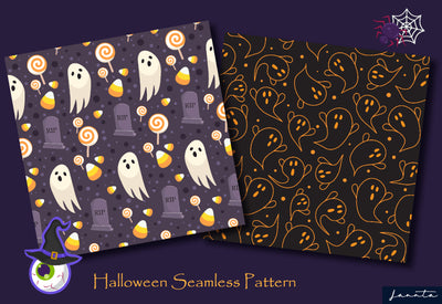 120 Halloween Seamless Patterns Bundle-Graphics-Artixty
