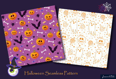 120 Halloween Seamless Patterns Bundle-Graphics-Artixty