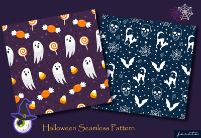 120 Halloween Seamless Patterns Bundle-Graphics-Artixty