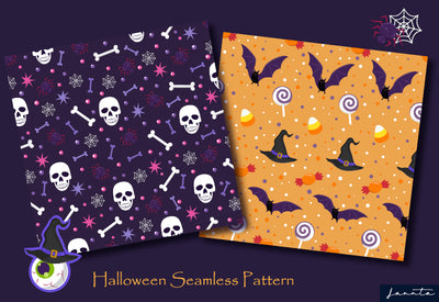 120 Halloween Seamless Patterns Bundle-Graphics-Artixty