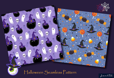 120 Halloween Seamless Patterns Bundle-Graphics-Artixty