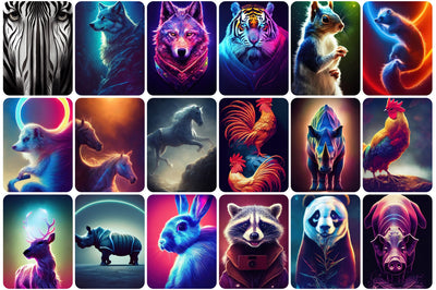 70+ Holographic Stock Animals Bundle - Artixty