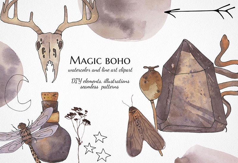 6000+ Watercolor And Line Art Bundle - Artixty