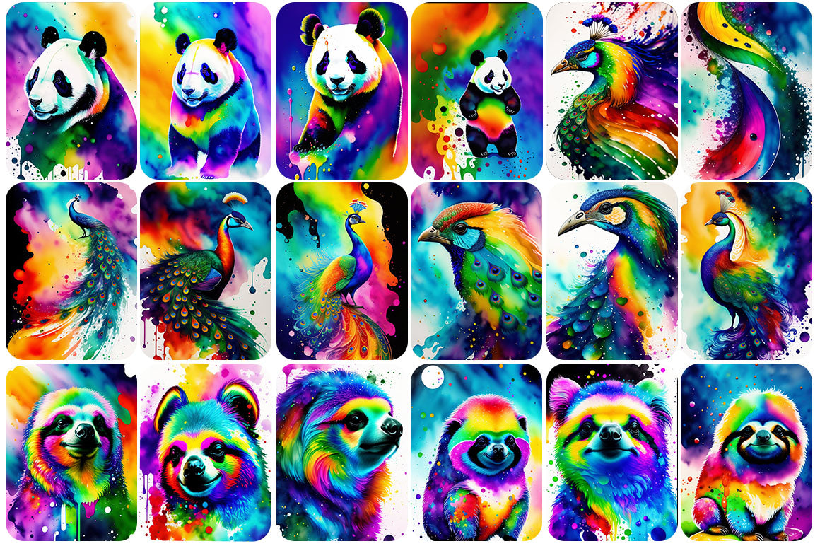 333 Watercolor Animal Illustration Images Bundle - Artixty